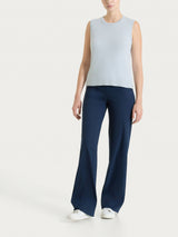 Pantalone ampio con tasche e risvolto in Super Fresh Blu Donna - Ragno