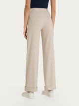 Pantalone ampio con tasche e risvolto in Super Fresh Bianchi Donna - Ragno