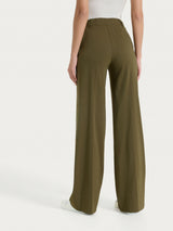 Pantalone ampio con tasche e risvolto in Super Fresh Verdi Donna - Ragno