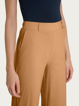 Pantalone ampio con tasche e risvolto in Super Fresh Marroni Donna - Ragno