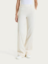 Pantalone ampio con tasche e risvolto in Super Fresh Bianchi Donna - Ragno