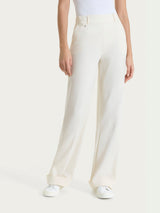 Pantalone ampio con tasche e risvolto in Super Fresh Bianchi Donna - Ragno