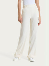 Pantalone ampio con tasche e risvolto in Super Fresh Bianchi Donna - Ragno