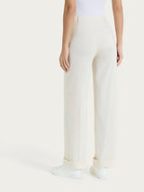 Pantalone ampio con tasche e risvolto in Super Fresh Bianchi Donna - Ragno