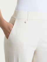 Pantalone ampio con tasche e risvolto in Super Fresh Bianchi Donna - Ragno