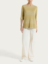 Pantalone ampio con tasche e risvolto in Super Fresh Bianchi Donna - Ragno