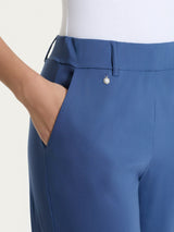 Pantalone ampio con tasche e risvolto in Super Fresh Blu Donna - Ragno