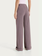 Pantalone ampio con tasche e risvolto in Super Fresh Marroni Donna - Ragno