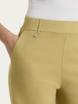 Pantalone ampio con tasche e risvolto in Super Fresh Verdi Donna - Ragno