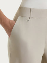 Pantalone ampio con tasche e risvolto in Super Fresh Marroni Donna - Ragno