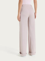 Pantalone ampio con tasche e risvolto in Super Fresh Rosa Donna - Ragno