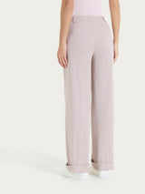 Pantalone ampio con tasche e risvolto in Super Fresh Rosa Donna - Ragno