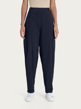 Pantalone a carota con tasche e pinces in Super Fresh Blu Donna - Ragno