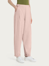 Pantalone a carota con tasche e pinces in Super Fresh Rosa Donna - Ragno