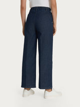 Jeans ampio alla caviglia con strass in Light Denim Viola Donna - Ragno