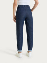 Jeans carota con tasche e strass in Light Denim Viola Donna - Ragno