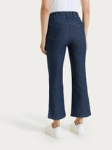 Jeans flare alla caviglia con tasche e strass in Light denim Viola Donna - Ragno