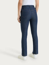 Jeans dritto con tasche e strass in Light denim Viola Donna - Ragno