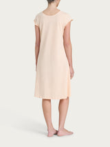 Camicia da notte tinta unita con scollo a V in Jersey di Cotone Arancioni Donna - Ragno