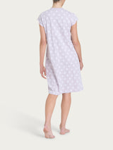 Camicia da notte aperta con nervature in Jersey di cotone Rosa Donna - Ragno