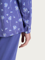 Pigiama serafino con arricciatura in Jersey di cotone 40-52 Blu Donna - Ragno