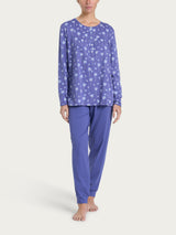 Pigiama serafino con arricciatura in Jersey di cotone 54-60 Blu Donna - Ragno