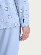 Pigiama serafino con arricciatura in Jersey di cotone 54-60 Azzurri Donna - Ragno