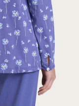 Pigiama aperto con arricciatura in Jersey di Cotone 40-52 Blu Donna - Ragno