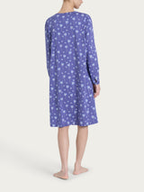 Camicia da notte aperta con soffioni in Jersey di cotone 54-60 Blu Donna - Ragno