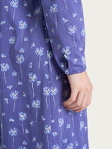 Camicia da notte aperta con soffioni in Jersey di cotone 54-60 Blu Donna - Ragno