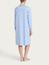 Camicia da notte aperta con soffioni in Jersey di cotone 40-52 Azzurri Donna - Ragno