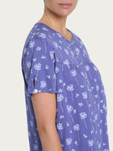 Pigiama a serafino con arricciatura in Jersey di cotone 40-52 Blu Donna - Ragno