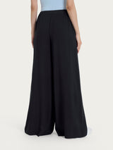 Pantalone a palazzo con tasche in Ecoseta Neri Donna - Ragno