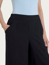 Pantalone a palazzo con tasche in Ecoseta Neri Donna - Ragno