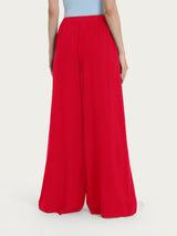 Pantalone a palazzo con tasche in Ecoseta Rossi Donna - Ragno