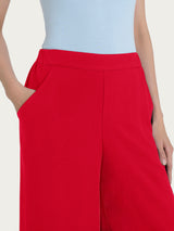 Pantalone a palazzo con tasche in Ecoseta Rossi Donna - Ragno