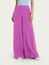Pantalone a palazzo con tasche in Ecoseta Viola Donna - Ragno