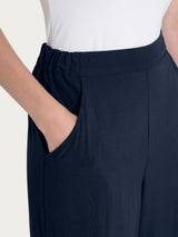 Pantalone ampio con tasche in Ecoseta Blu Donna - Ragno