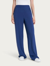 Pantalone ampio con tasche in Ecoseta Blu Donna - Ragno
