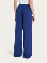 Pantalone ampio con tasche in Ecoseta Blu Donna - Ragno