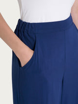 Pantalone ampio con tasche in Ecoseta Blu Donna - Ragno