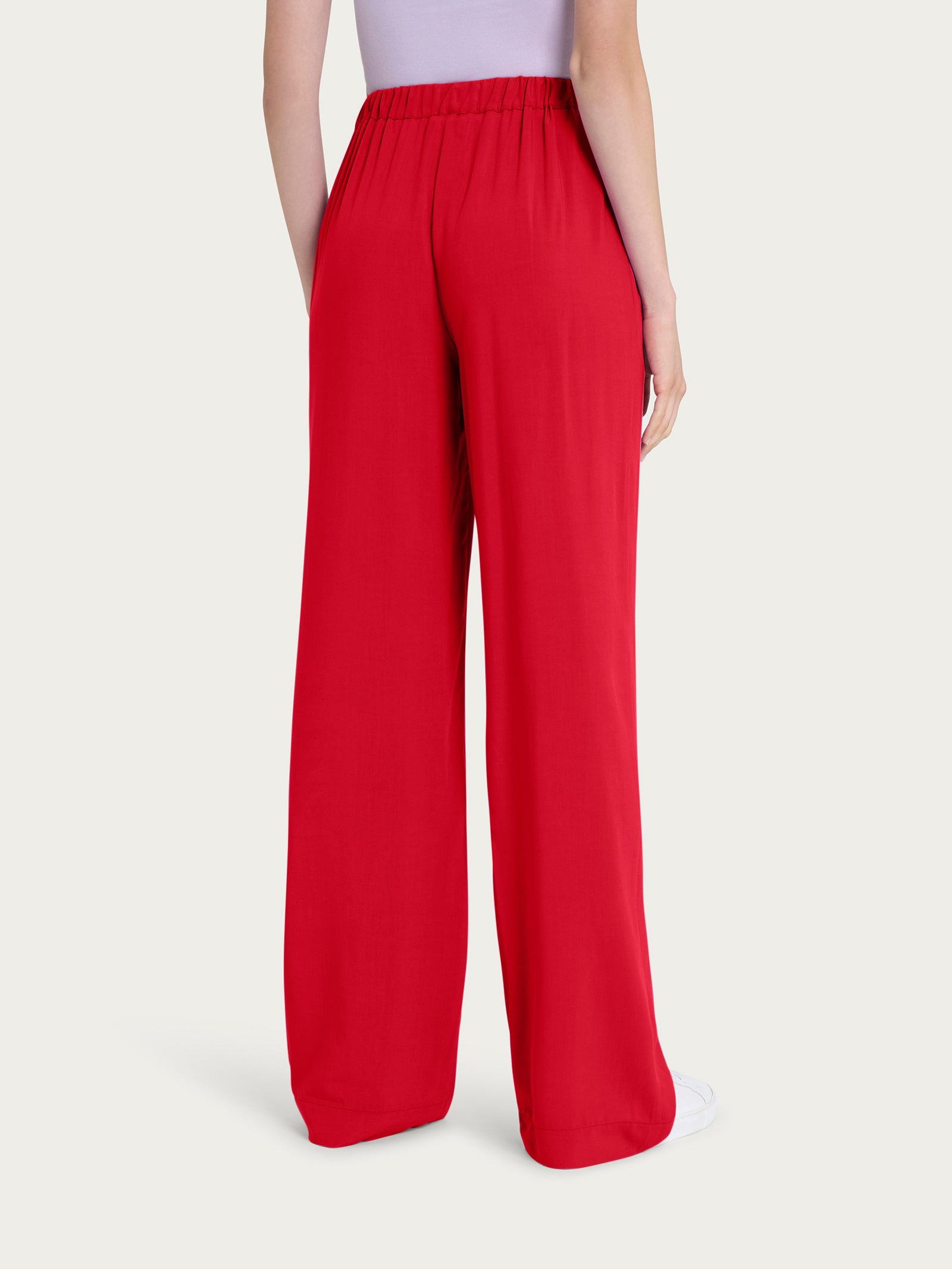 Pantalone ampio con tasche in Ecoseta Rossi Donna - Ragno