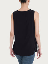 Top a spalla larga con inserto laterale in Misto Viscosa Neri Donna - Ragno