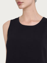 Top a spalla larga con inserto laterale in Misto Viscosa Neri Donna - Ragno