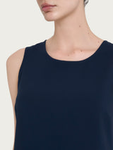 Top a spalla larga con inserto laterale in Misto Viscosa Blu Donna - Ragno
