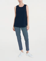 Top a spalla larga con inserto laterale in Misto Viscosa Blu Donna - Ragno