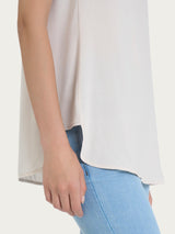 Top a spalla larga con inserto laterale in Misto Viscosa Bianchi Donna - Ragno