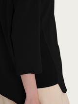 Maglia girocollo con inserto laterale in Misto Viscosa Neri Donna - Ragno