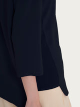 Maglia girocollo con inserto laterale in Misto Viscosa Blu Donna - Ragno