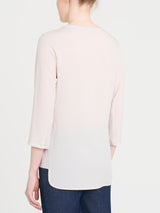 Maglia girocollo con inserto laterale in Misto Viscosa Bianchi Donna - Ragno